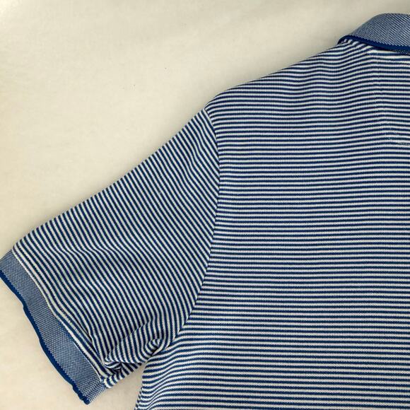 Tommy Bahama Men's Striped Polo Shirt, Blue/White, Size M - Marlin Logo - Picture 11 of 14